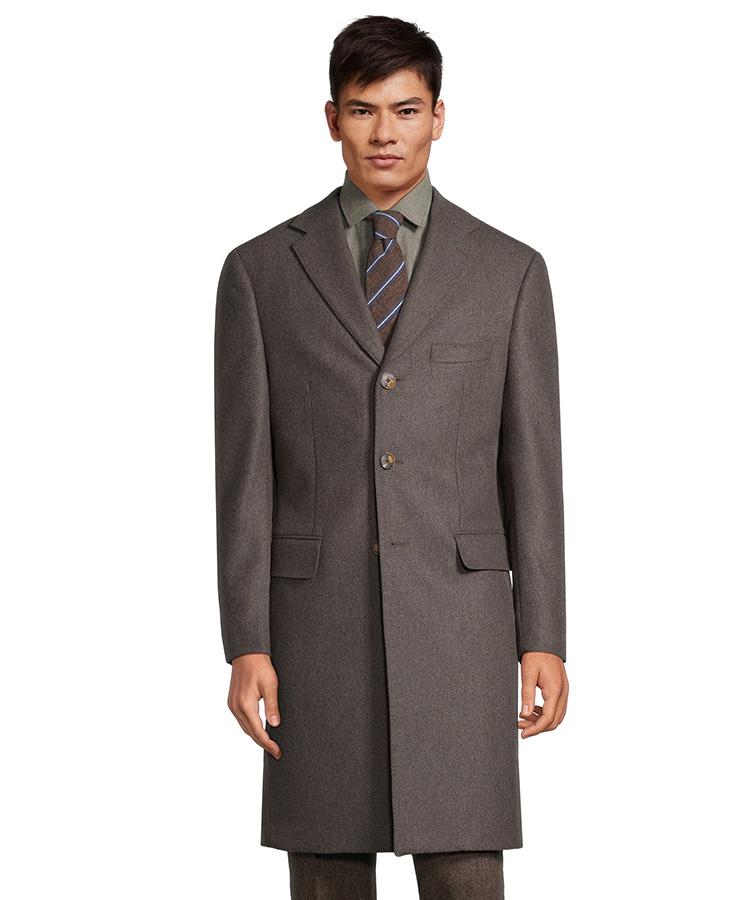 Natural Brown Wool Coat - Oliver Wicks