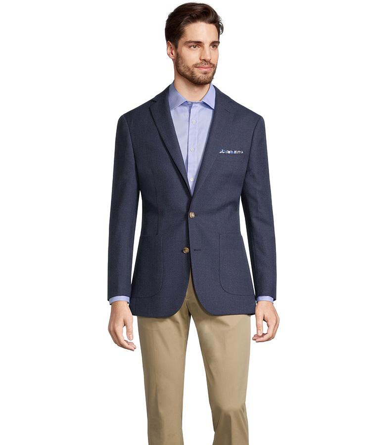 Navy Blue Hopsack Blazer