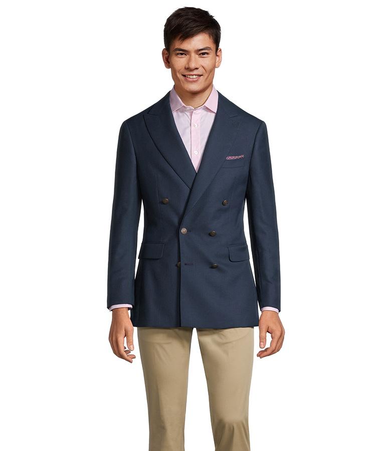 Teal Blue Hopsack Blazer
