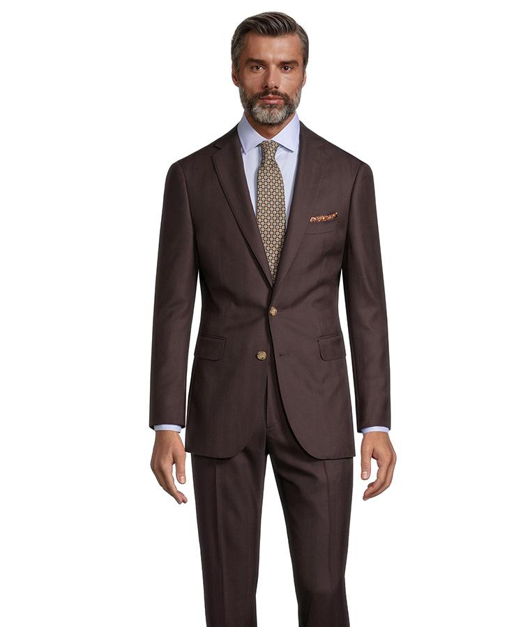 Brown Herringbone Suit