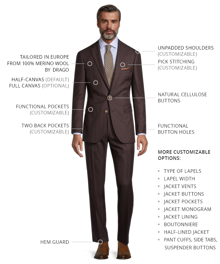 Brown Herringbone Suit - Oliver Wicks