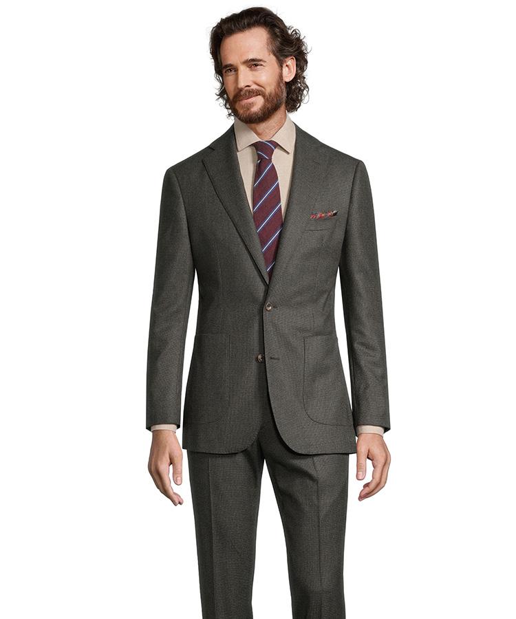 Green Houndstooth Flannel Suit