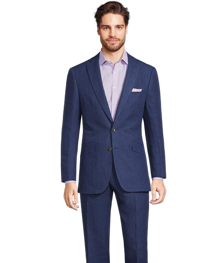 Navy Linen Suit - Oliver Wicks