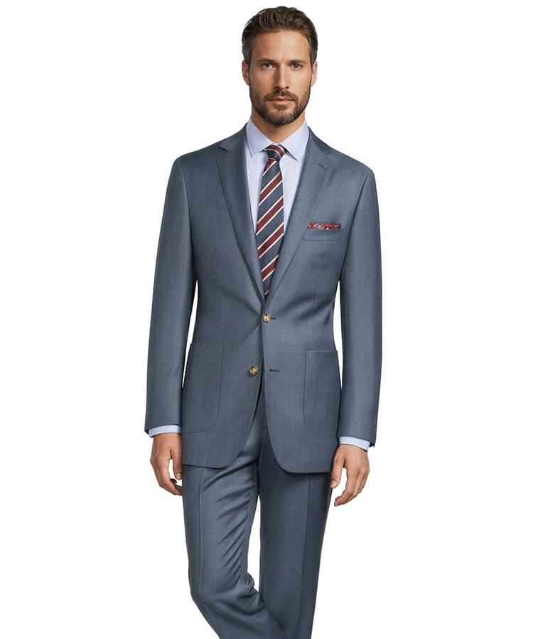 Steel Blue Sharkskin Suit