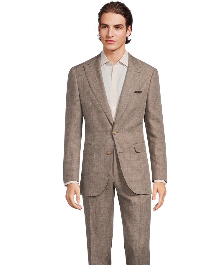 Natural Brown Wool & Linen Suit