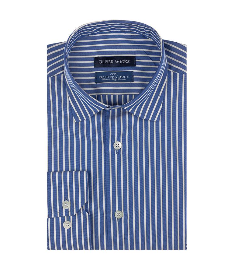 White Striped Blue Cotton Shirt