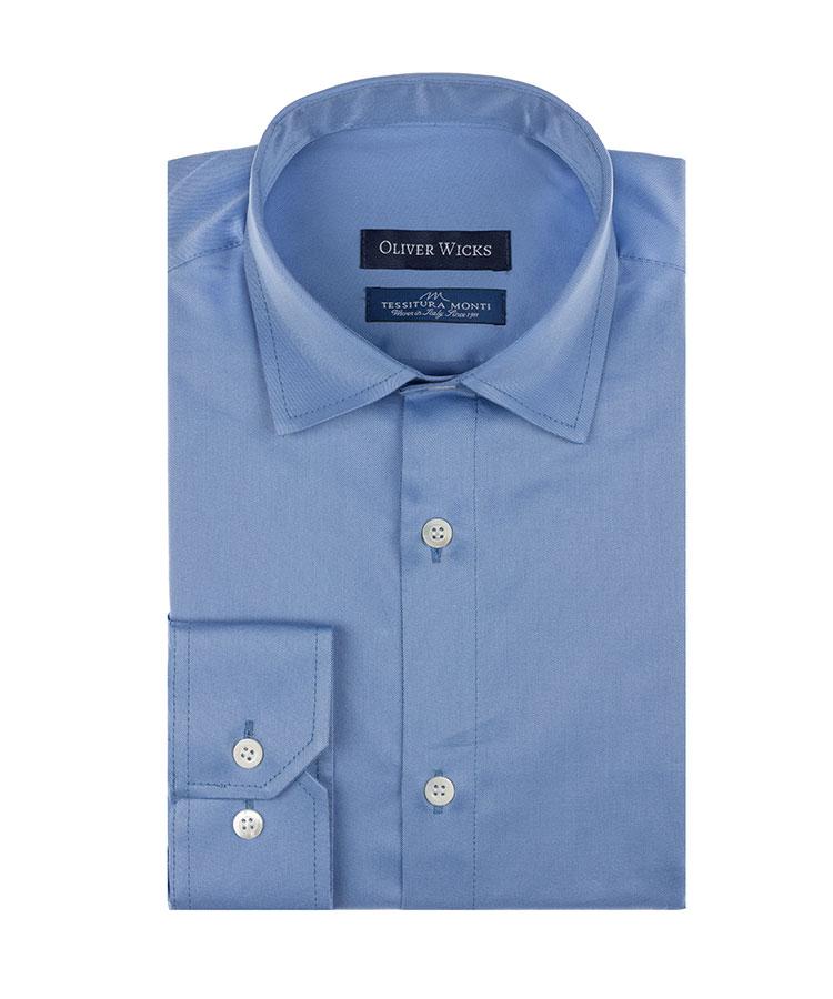 Blue Cotton Twill Shirt