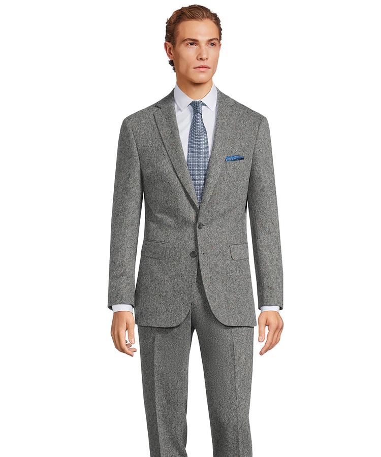Grey Donegal Tweed Wool & Cashmere Suit