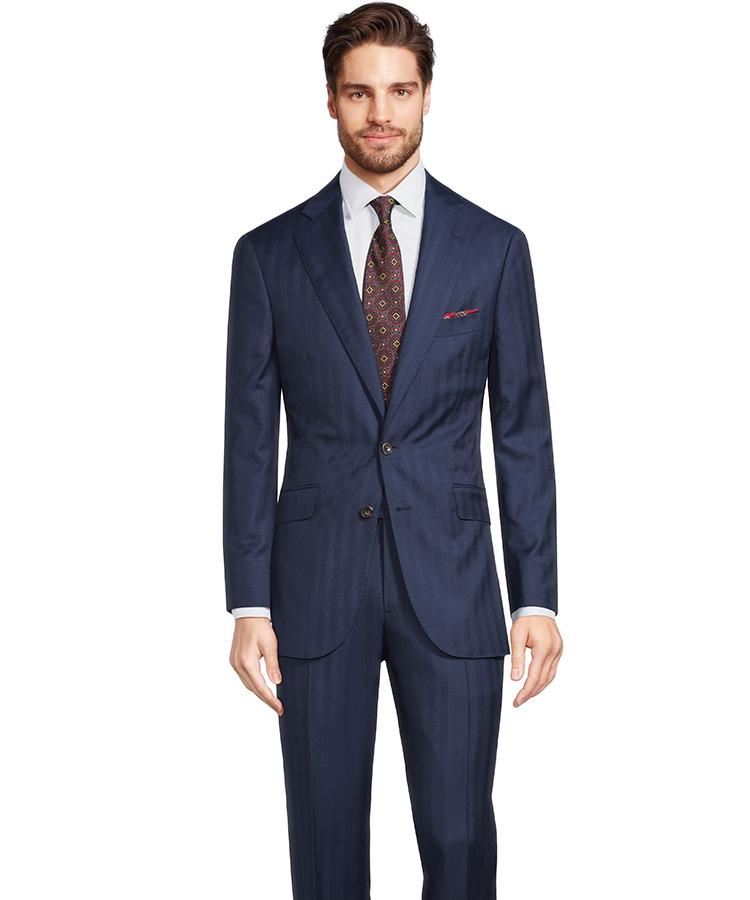 Deep Blue Herringbone Suit