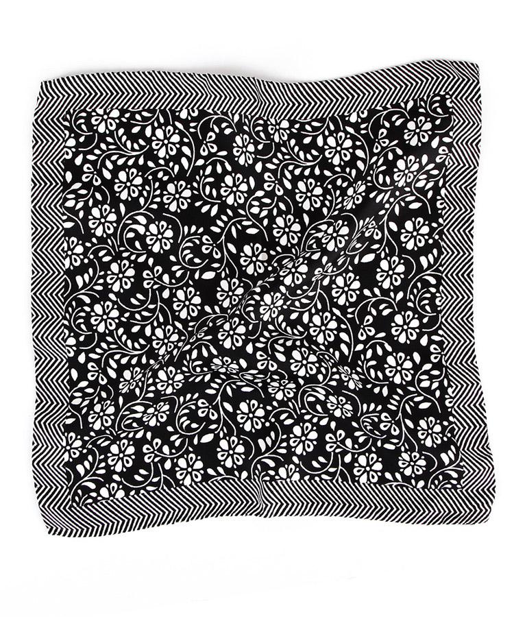 Black floral pocket square