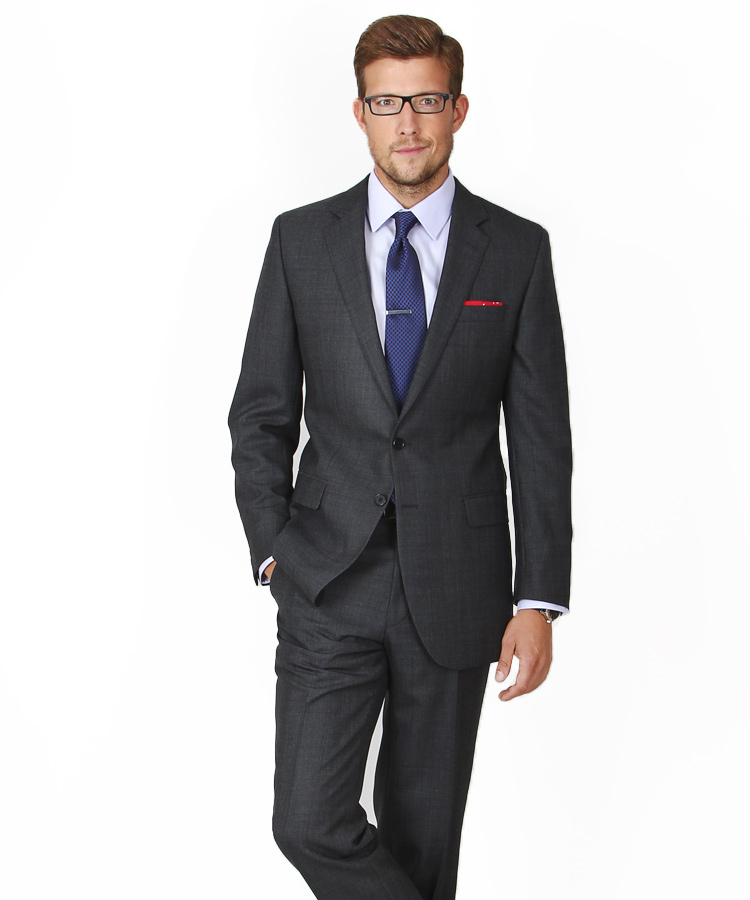 Charcoal Plaid Suit in English Wool
