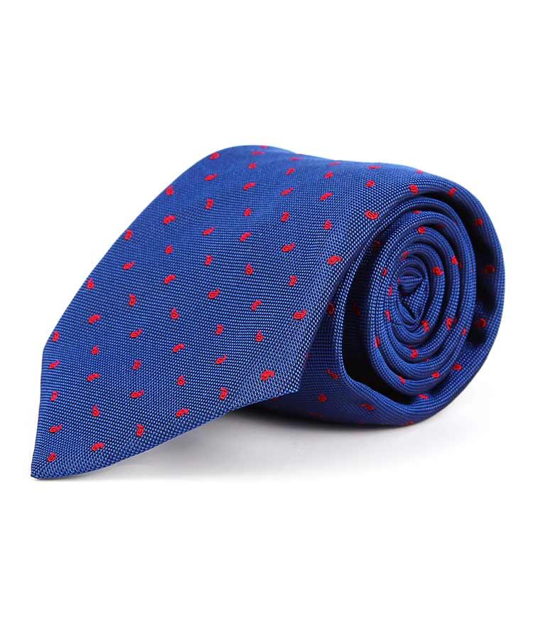 Red & Blue Paisley Handmade Italian 100% Silk Tie