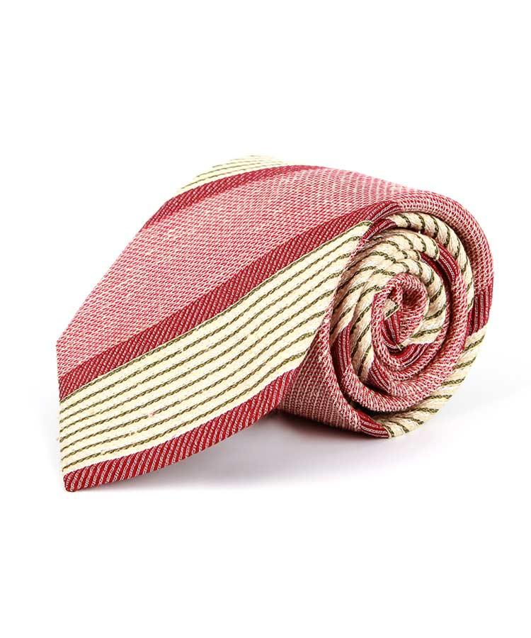 Brick, Yellow & Green Italian 100% Silk Tie