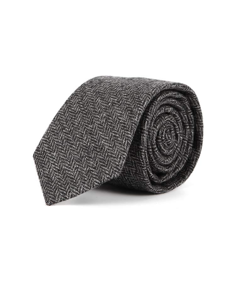 Grey Herringbone Tie