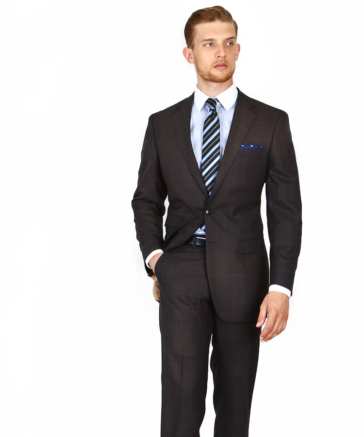 Vendetta Premium Brown Plaid Suit