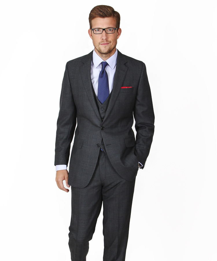 Charcoal Plaid 3 Piece Suit
