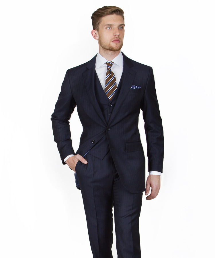 Essential Navy Pinstripe 3 Piece Suit