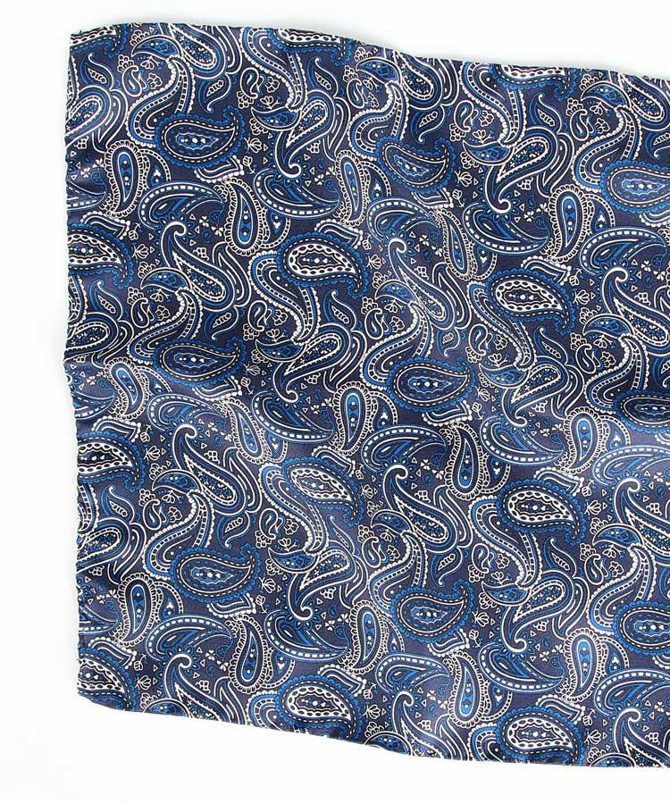Navy & Midnight Blue Paisley Italian 100% Silk Pocket Square