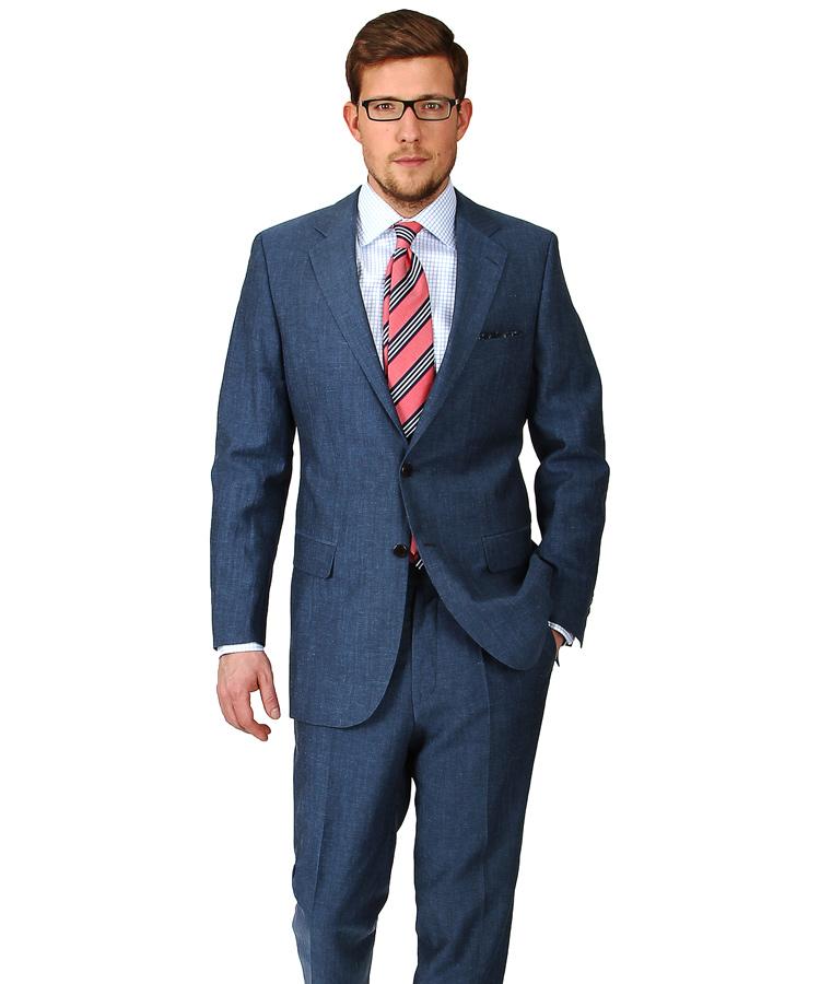 Sky Blue Wool & Linen Suit