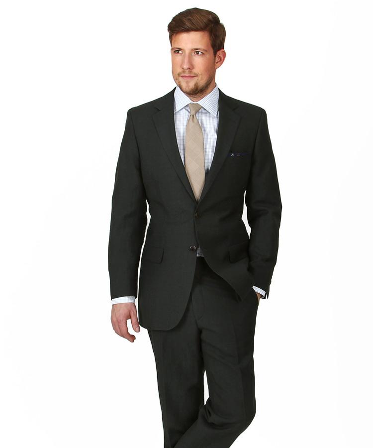 Olive Green Wool & Linen Suit
