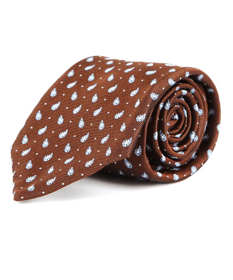 Brown Paisley Handmade Italian 100% Silk Tie