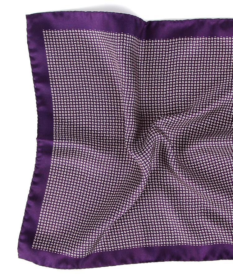 Purple Micro Paisley Italian 100% Silk Pocket Square