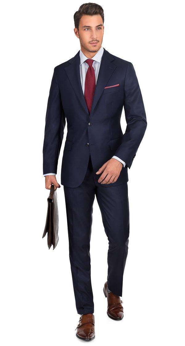 Navy Natural Stretch Wool Suit