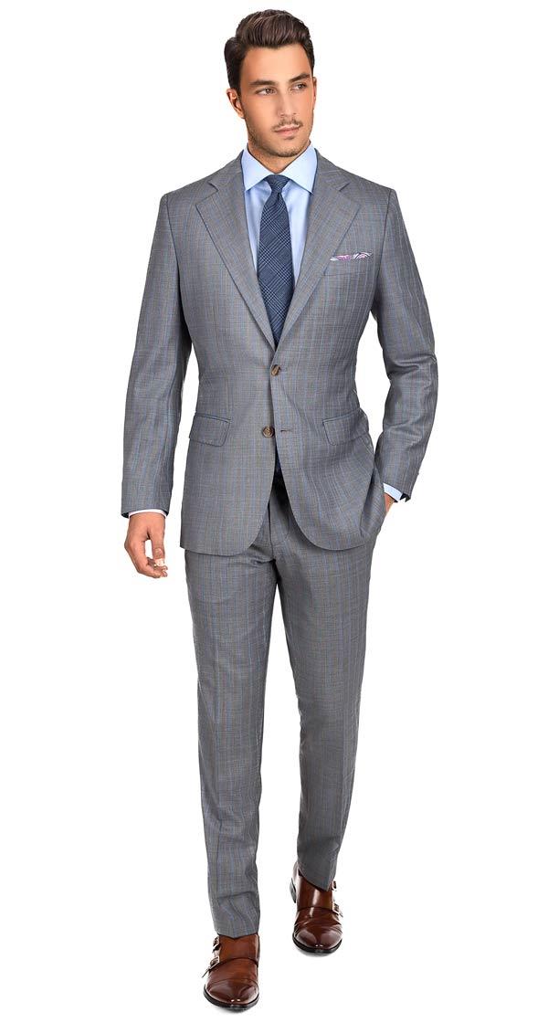 Sartoria Blue Stripe Grey Super 160s Suit