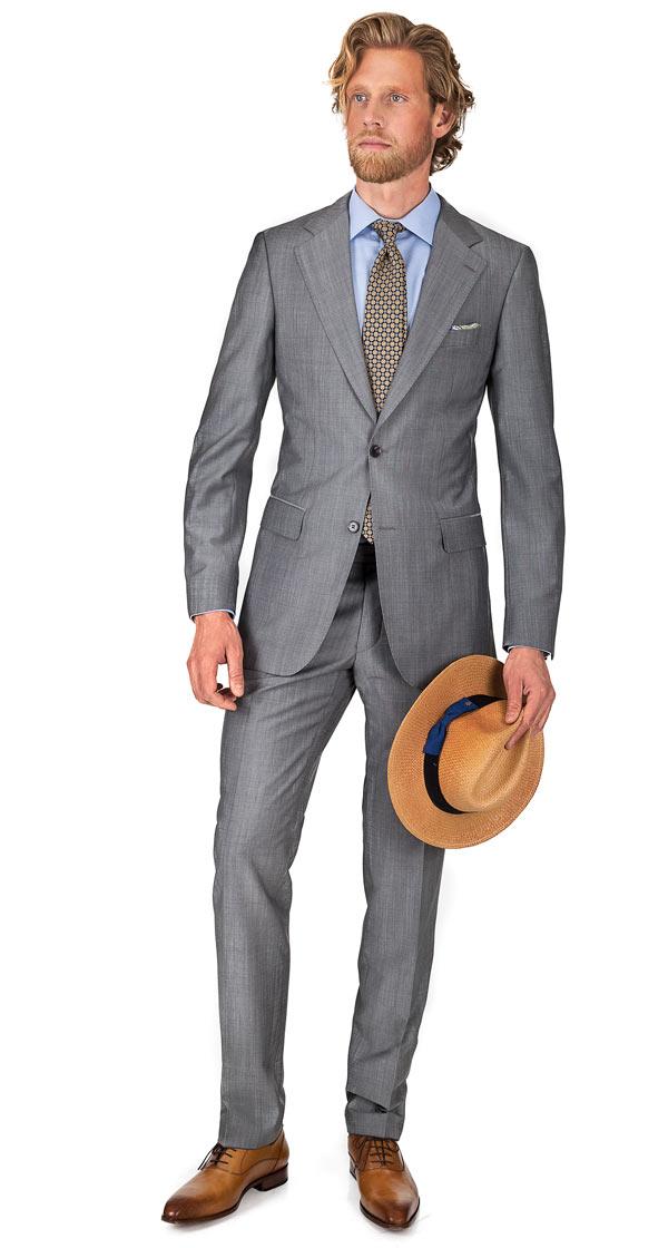Light Grey Wool & Mohair Suit