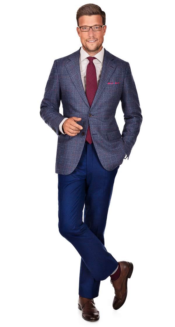 Blue Plaid Wool & Cashmere Blazer