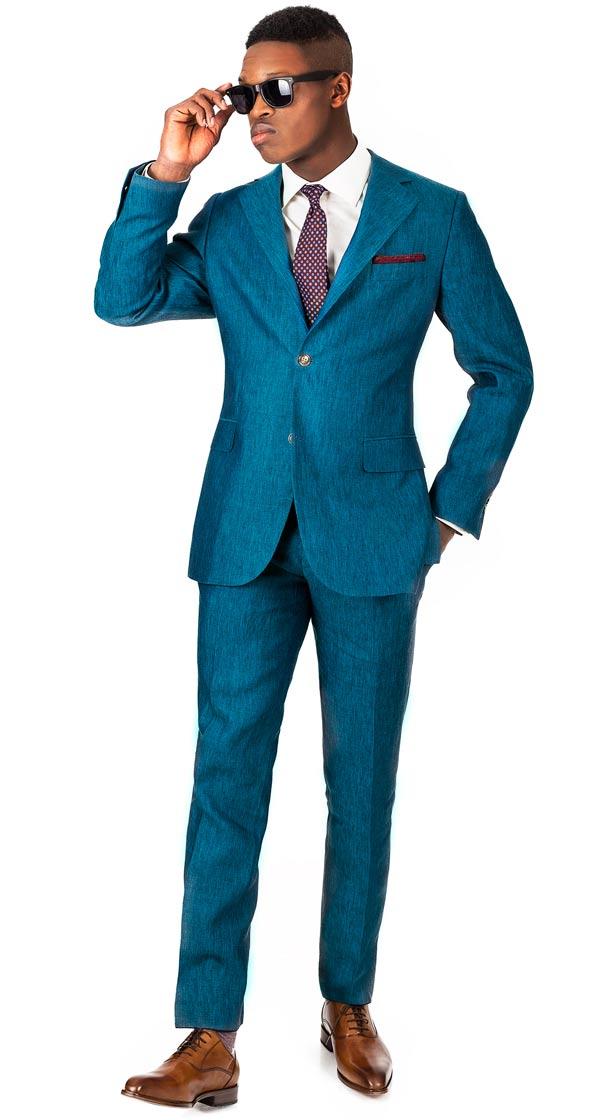 Teal Linen Suit