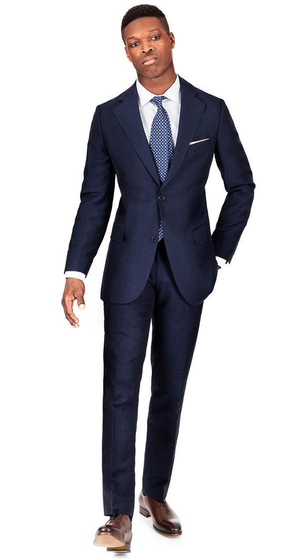 Navy Wool-Linen Suit