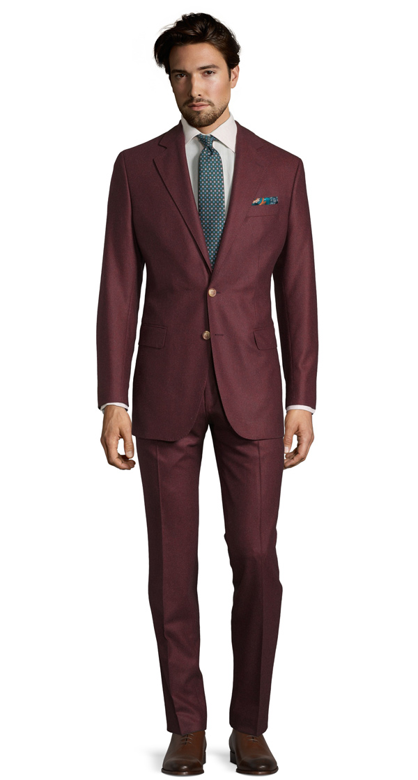 Burgundy Wool Flannel Suit