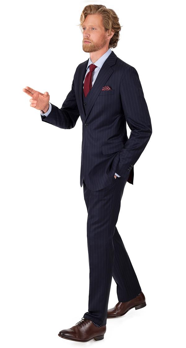 Navy Chalkstripe 3 Piece Suit