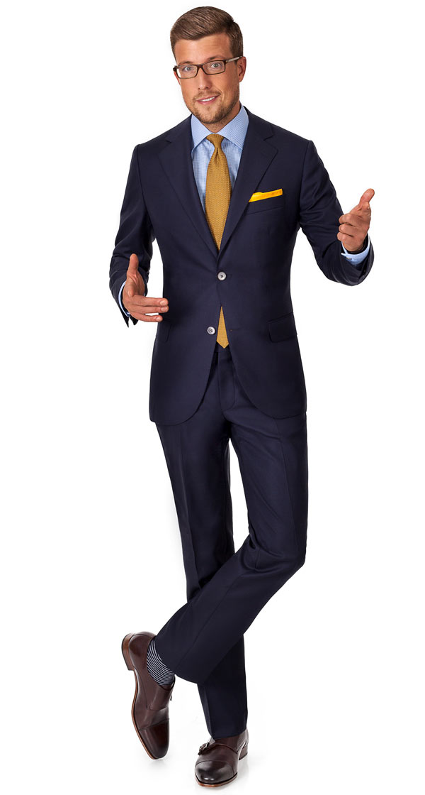 Hopsack Navy Suit
