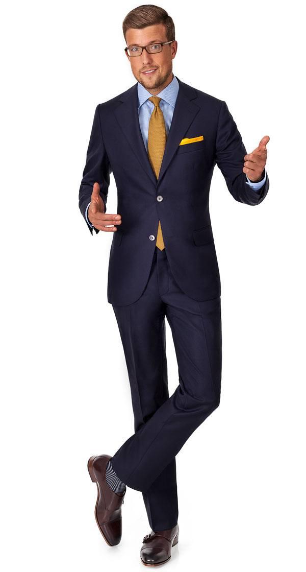 Hopsack Navy Suit