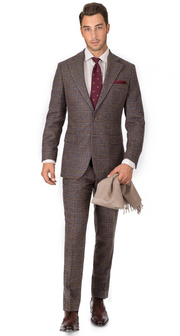 Brown Plaid Shetland Tweed Suit