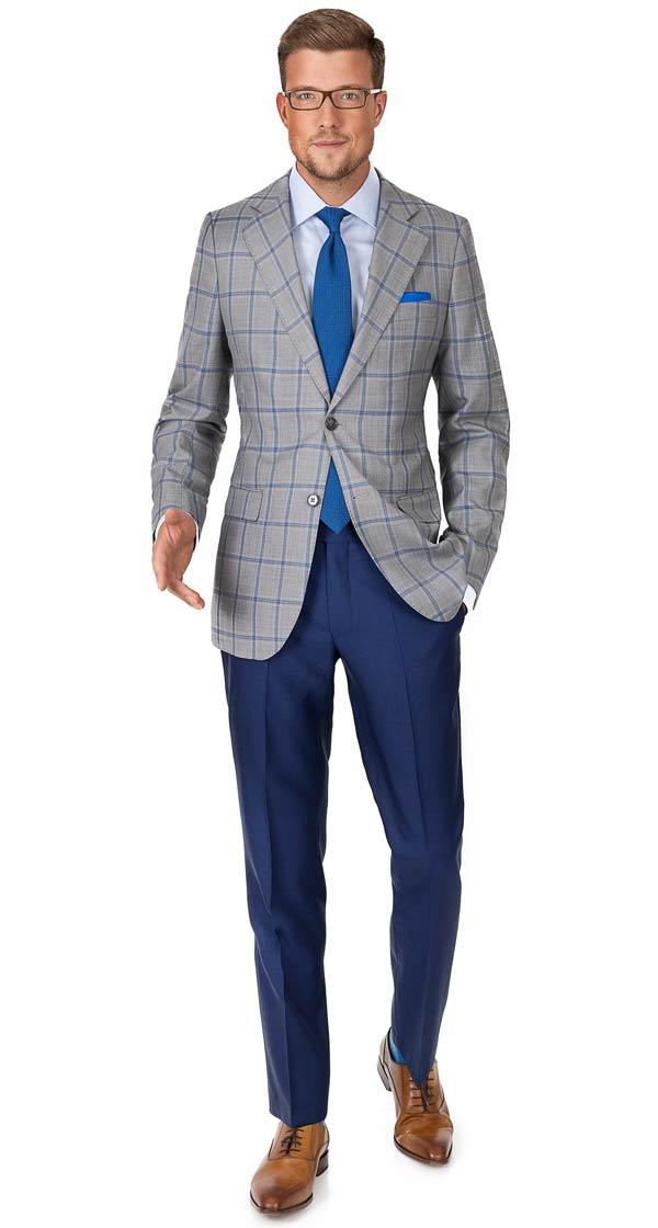 Vendetta Premium Blue Check Grey Blazer
