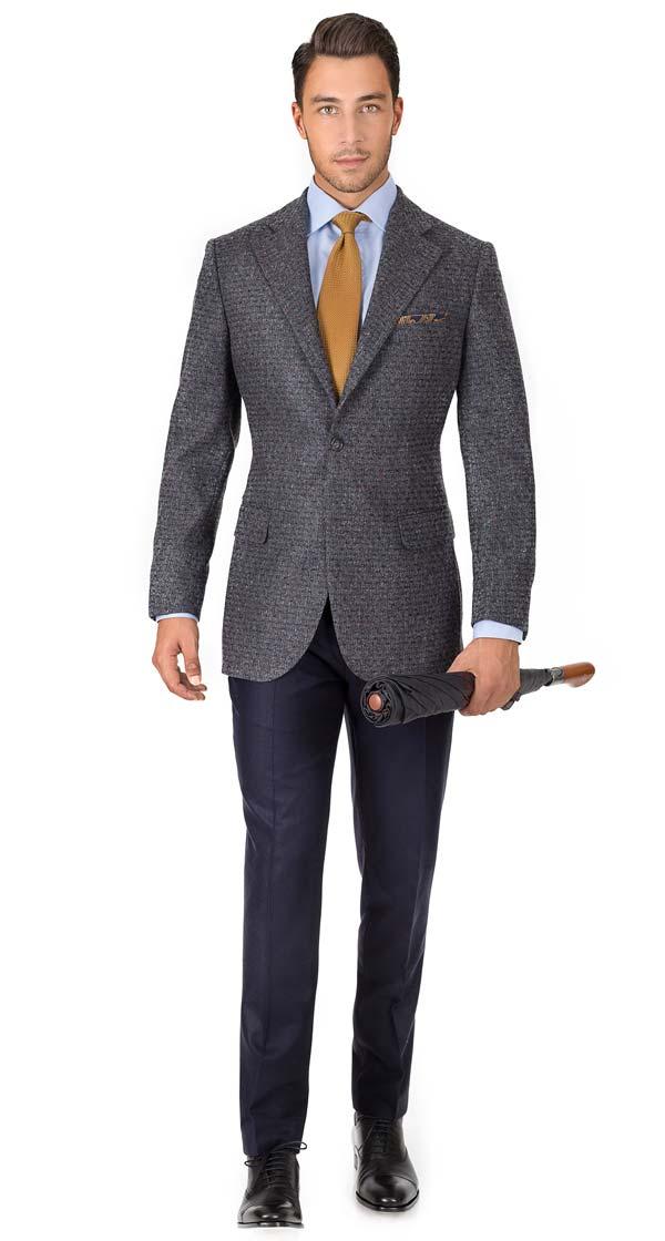 Dark Grey Donegal Shadow Tweed Blazer
