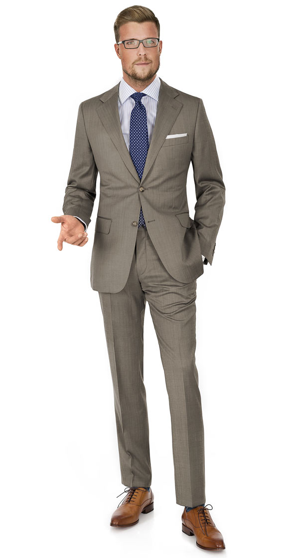 Light Brown Wool & Silk Suit