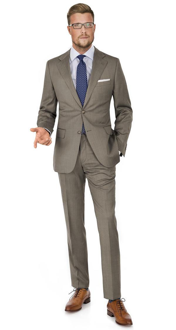 Light Brown Wool & Silk Suit