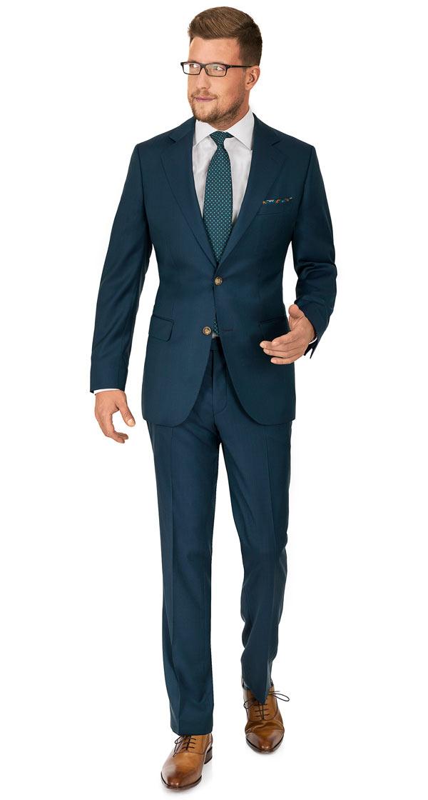 Teal Green Wool & Silk Suit