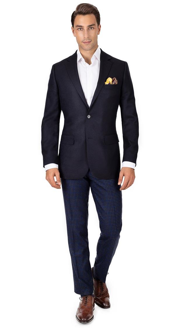 Dark Navy Wool-Silk-Cashmere Blazer