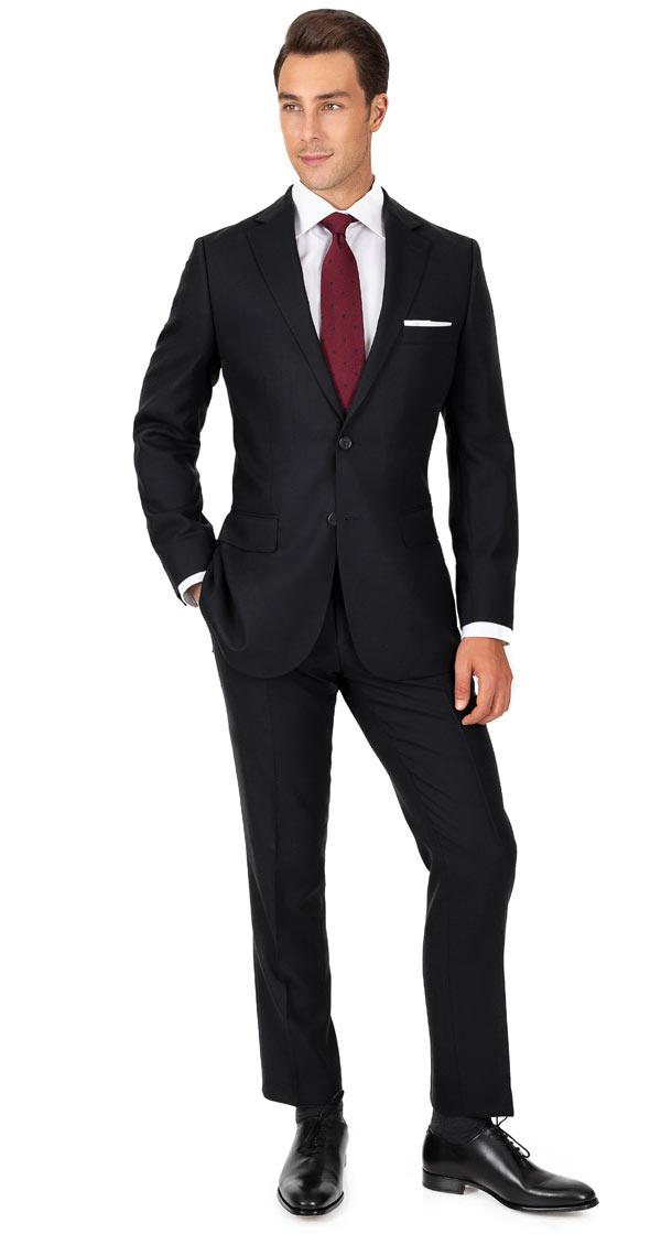 Black Hopsack Natural Stretch Suit