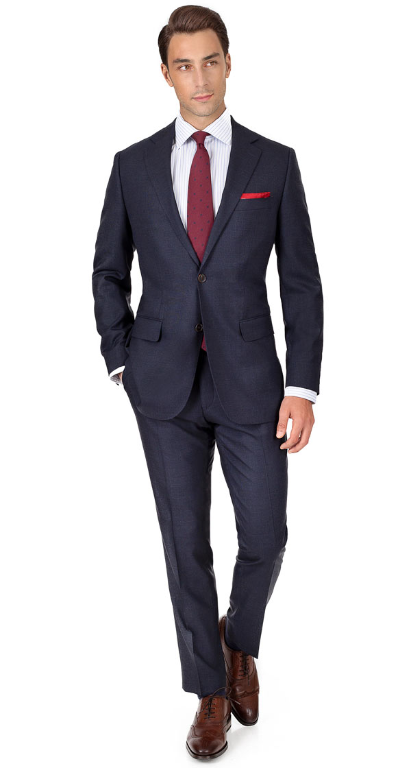 Charcoal Blue Melange Natural Stretch Suit
