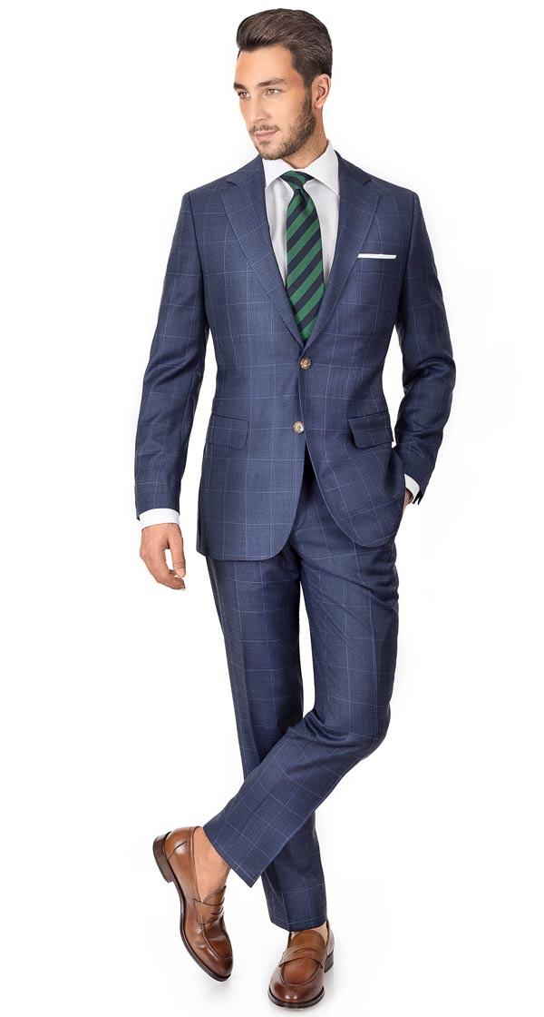 Sky Blue Windowpane Pick & Pick Suit