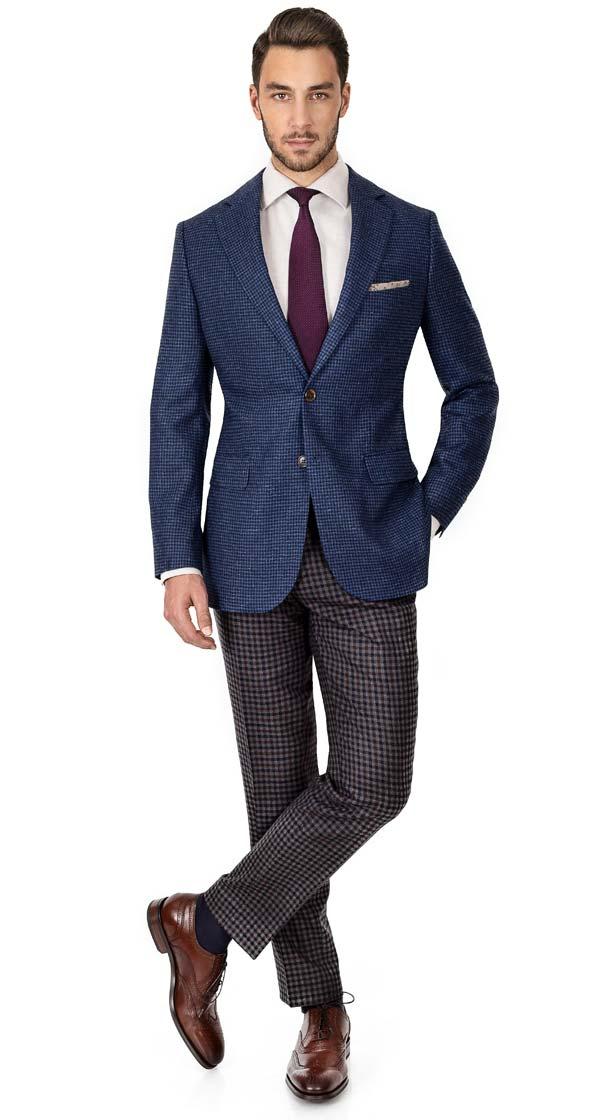 Sky Blue & Navy Wool-Silk Sport Coat