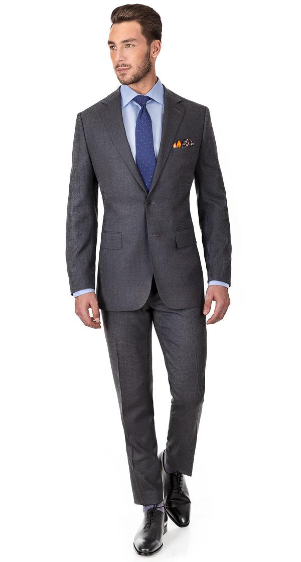 Grey Hopsack Natural Stretch Suit