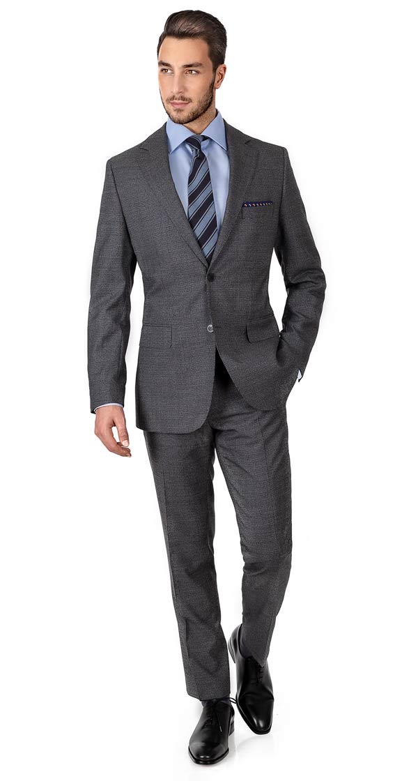 Grey Houndstooth Natural Stretch Suit