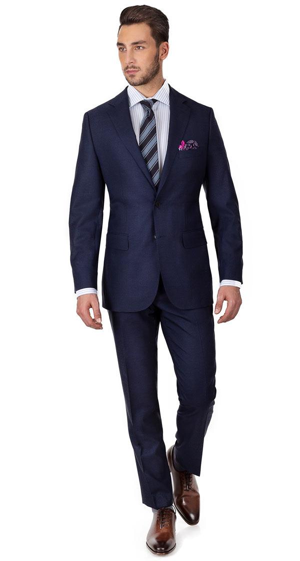 Navy Houndstooth Natural Stretch Suit